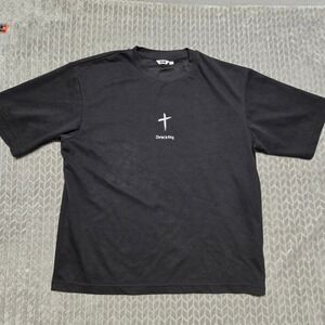 Uniqlo U AIRism Christ is King Cross Graphic T-Shirt Black Mens XL 341-465185